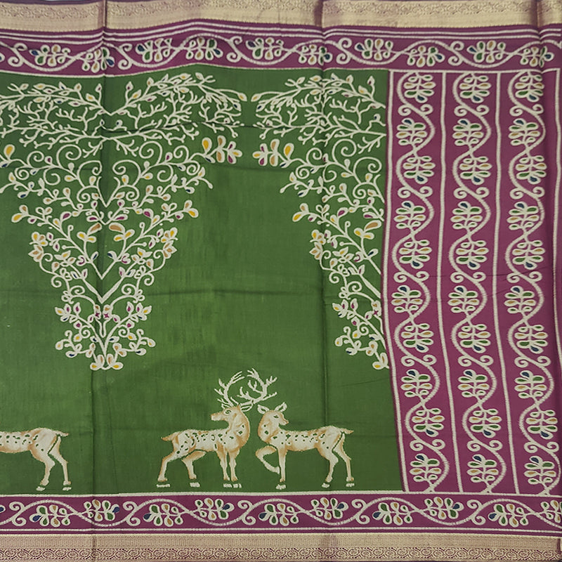 Hayagrivas Mehandi Green Fancy Cotton Saree SSCBF89F9-5