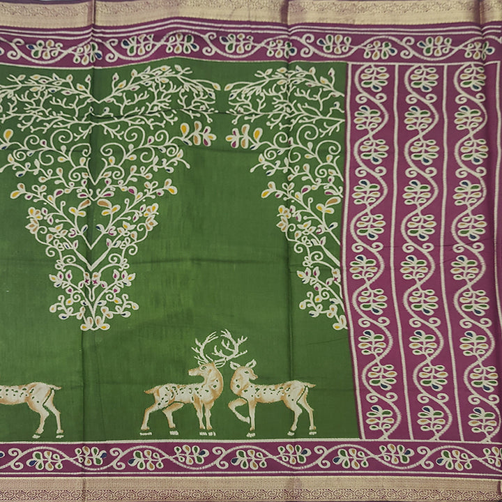 Hayagrivas Mehandi Green Fancy Cotton Saree SSCBF89F9-5