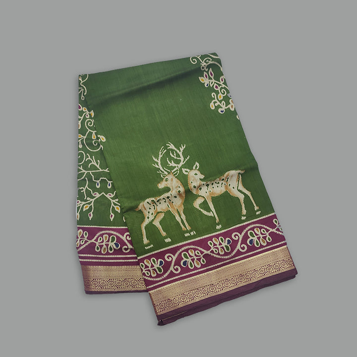 Hayagrivas Mehandi Green Fancy Cotton Saree SSCBF89F9-5