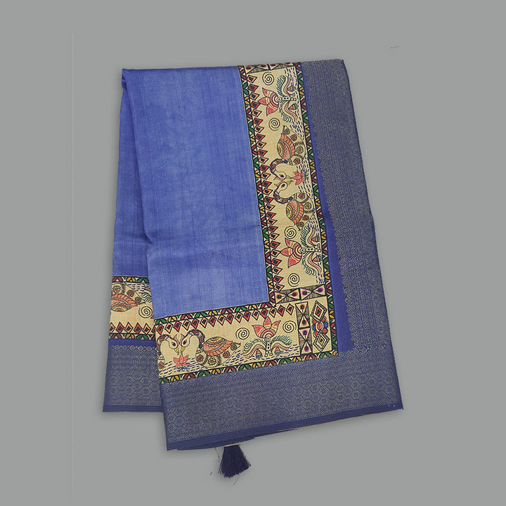 Hayagrivas Blue Fancy Cotton Saree SSCBF92F10-4
