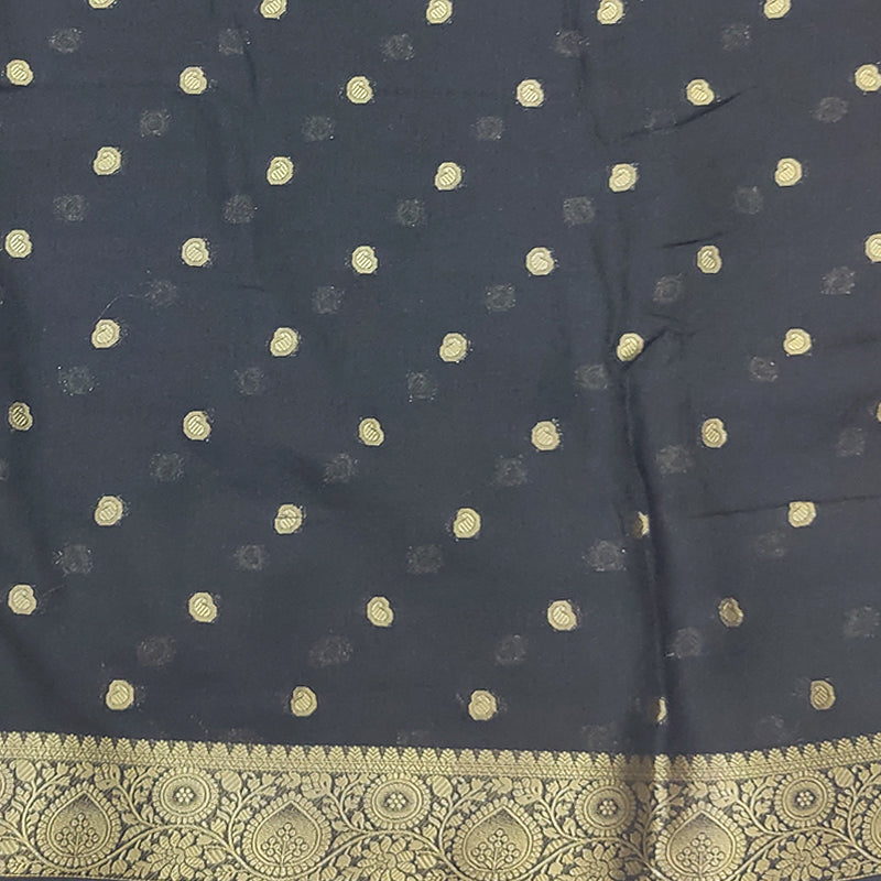 Hayagrivas Black Fancy Cotton Saree SSCBF92F11-5