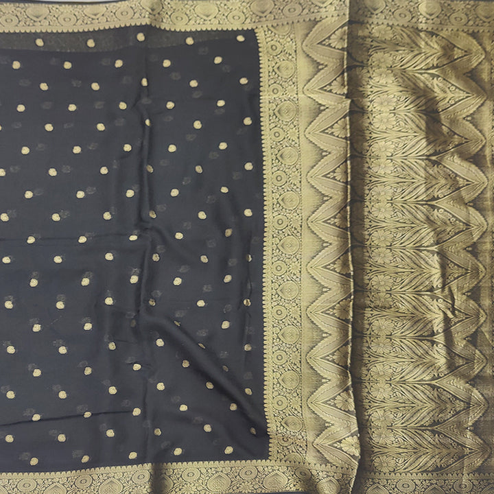 Hayagrivas Black Fancy Cotton Saree SSCBF92F11-5
