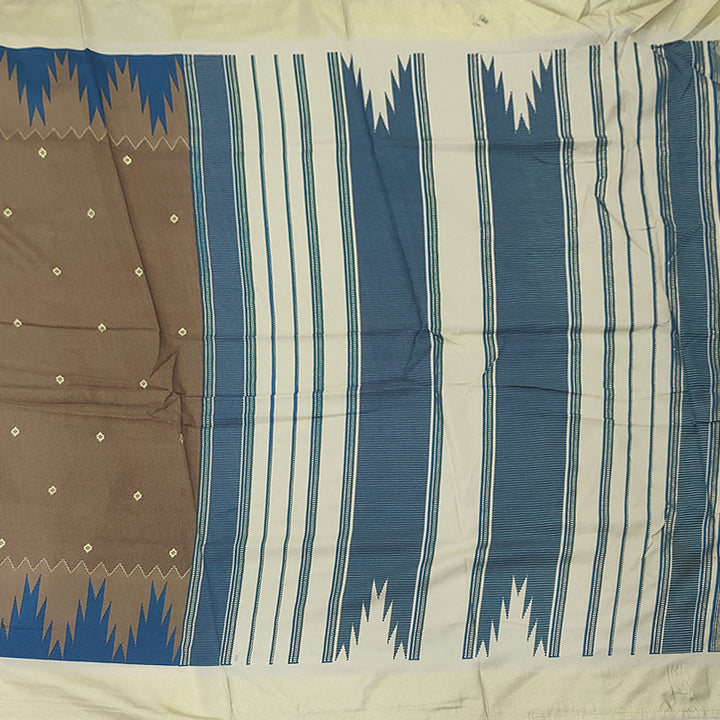 Hayagrivas Light Brown Fancy Cotton Saree SSCBF92F9-4