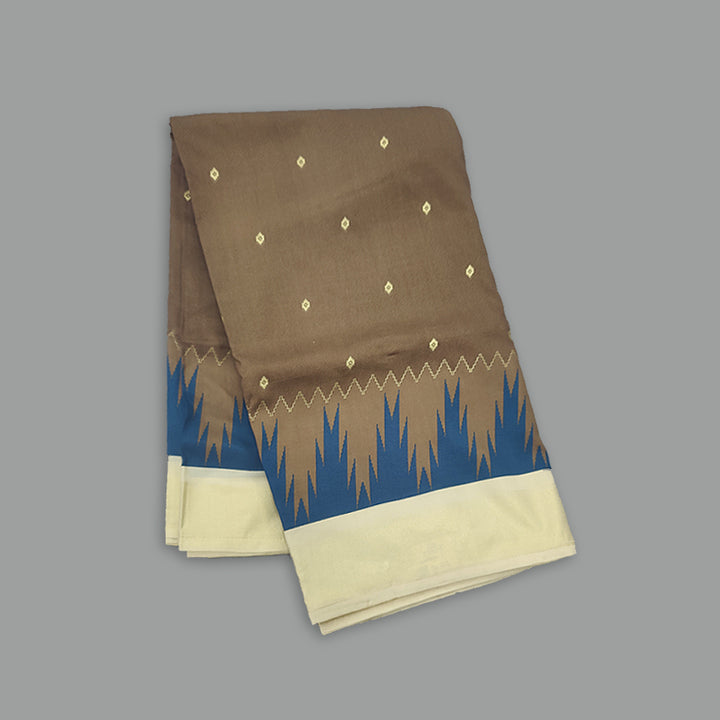 Hayagrivas Light Brown Fancy Cotton Saree SSCBF92F9-4