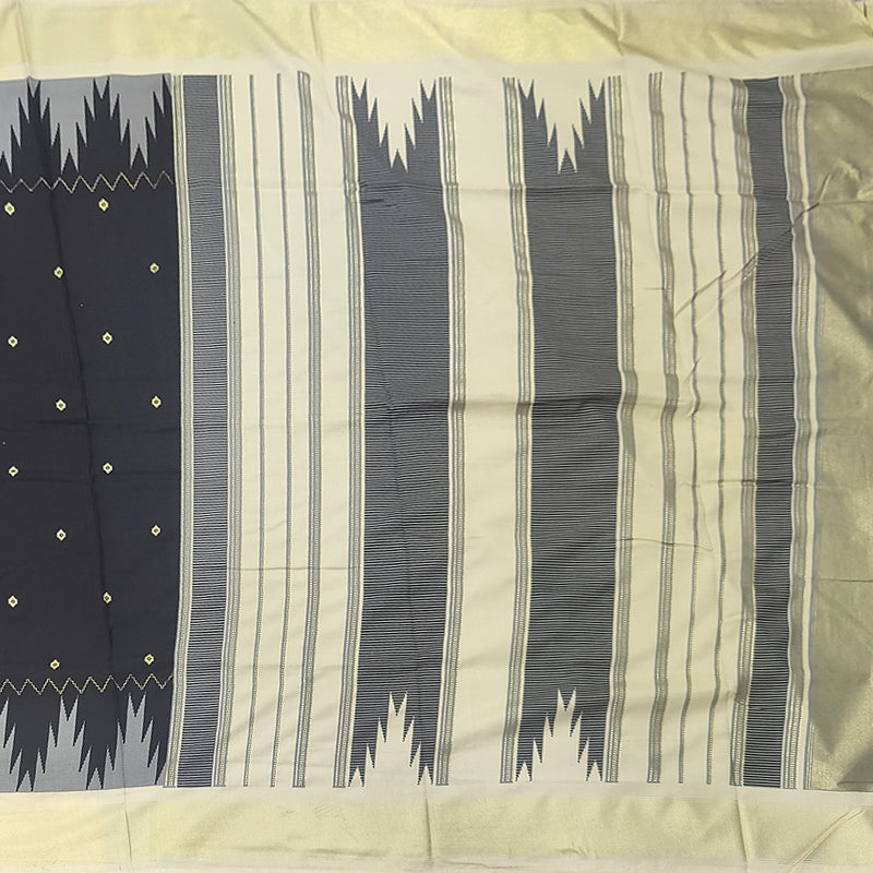 Hayagrivas Black Fancy Cotton Saree SSCBF92F9-9