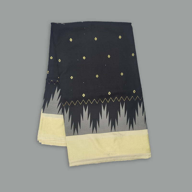 Hayagrivas Black Fancy Cotton Saree SSCBF92F9-9