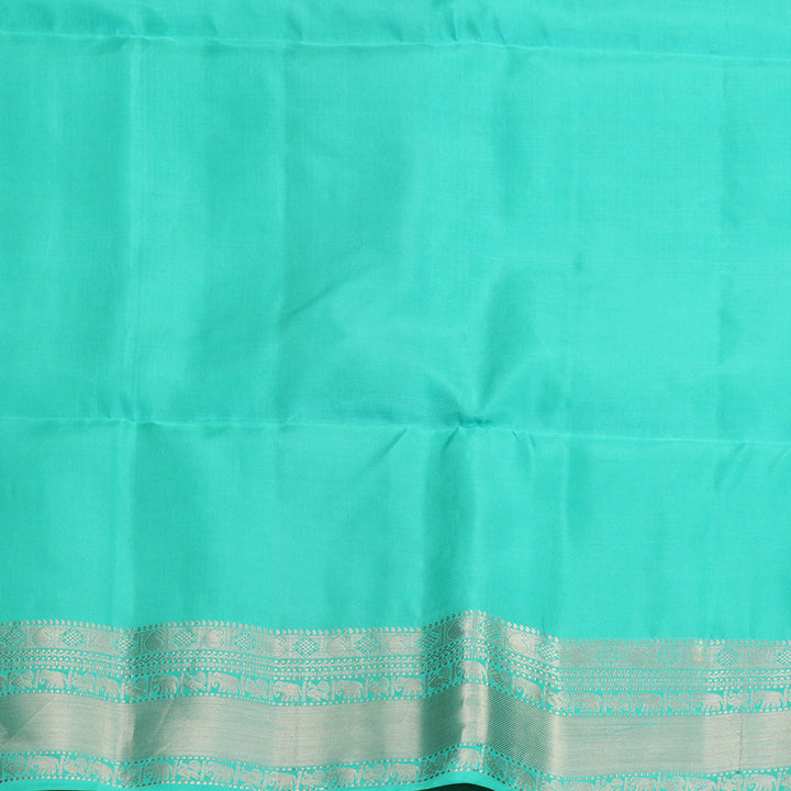Hayagrivas Bright Teal Handloom Soft Silk Saree SSKBF149H10-5