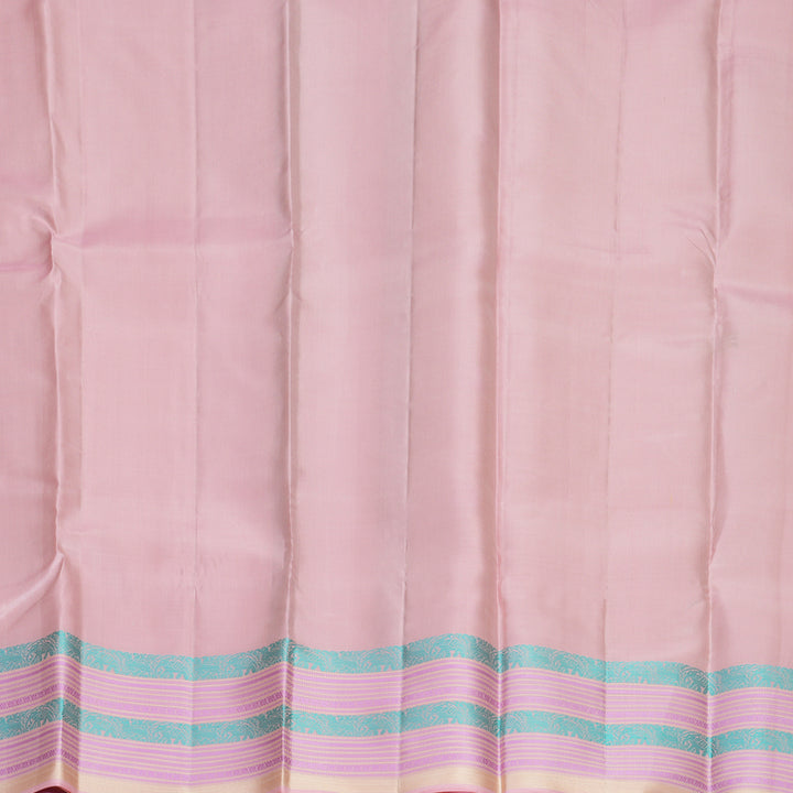 Hayagrivas Handloom Sandal Kanjivaram Silk Saree with Baby Pink Border SSKBF149H11-1