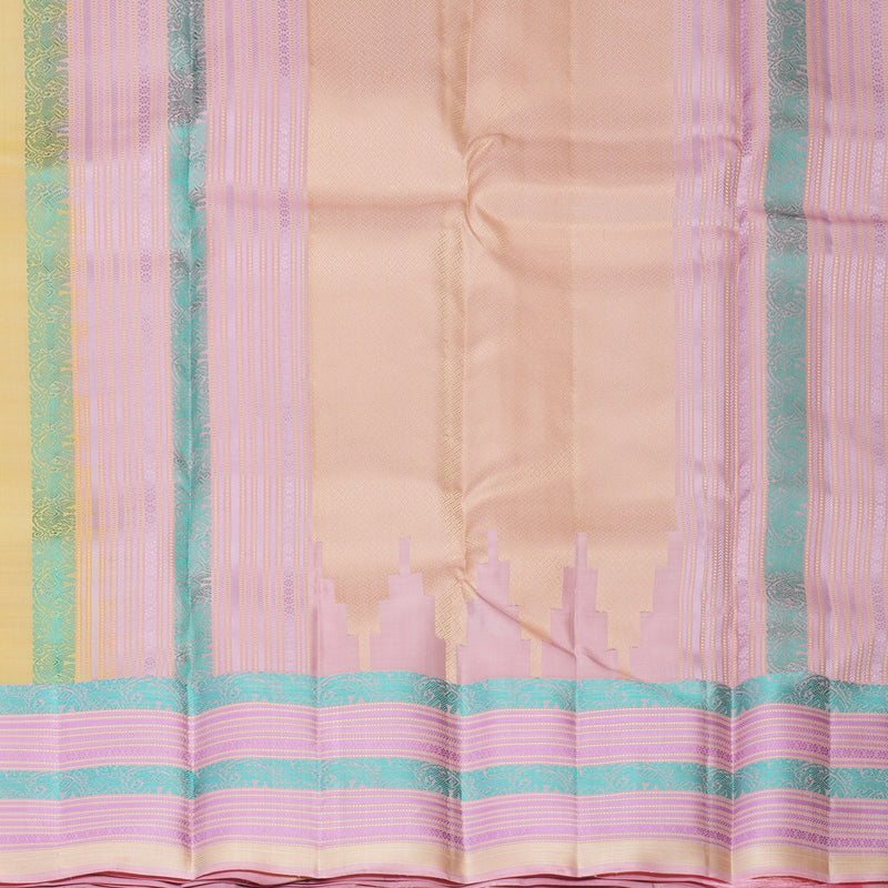 Hayagrivas Handloom Sandal Kanjivaram Silk Saree with Baby Pink Border SSKBF149H11-1