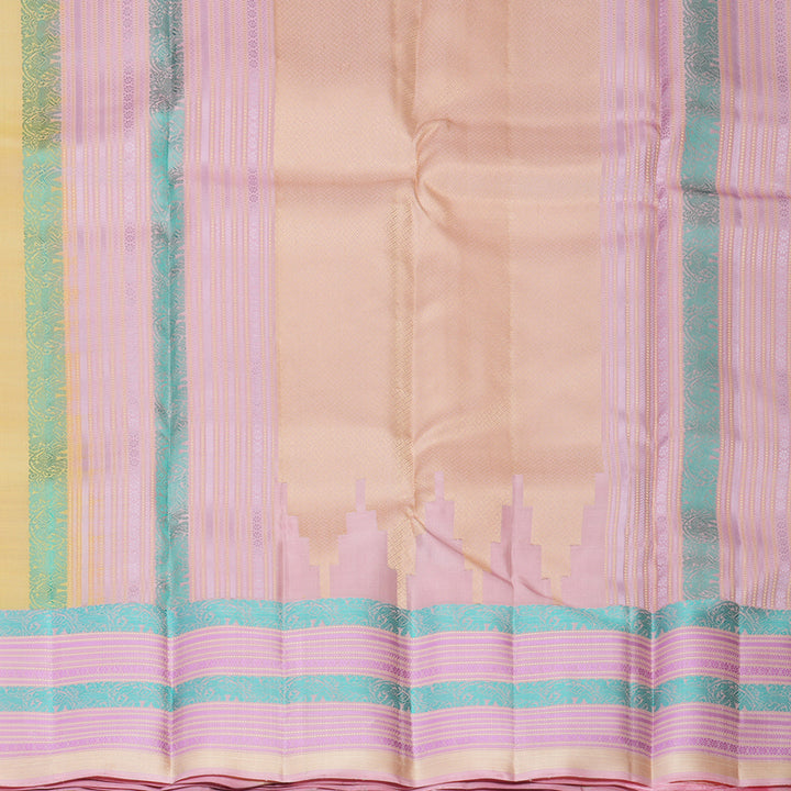 Hayagrivas Handloom Sandal Kanjivaram Silk Saree with Baby Pink Border SSKBF149H11-1