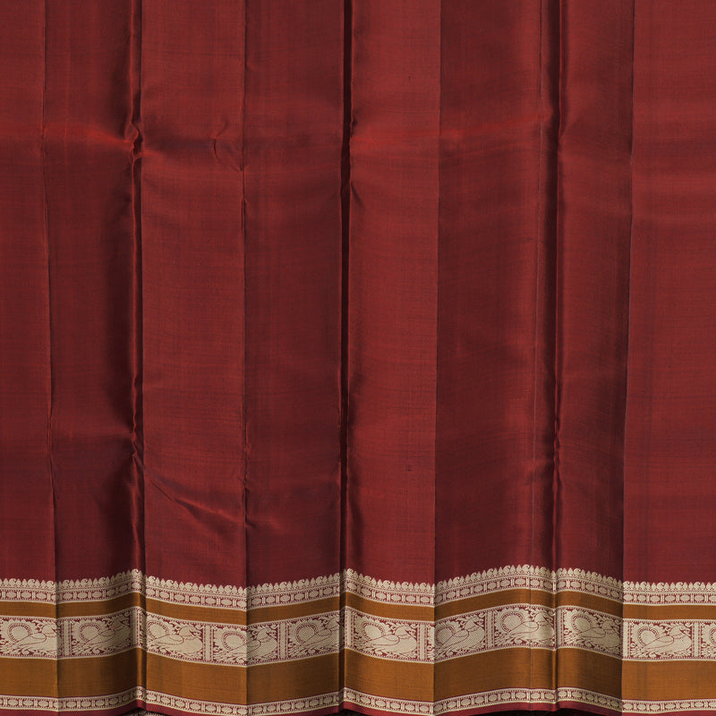Hayagrivas Handloom Emerald Green Kanjivaram Silk Saree with Maroon Border SSKBF149H11-5