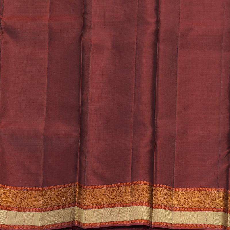 Hayagrivas Handloom Bottle Green Kanjivaram Silk Saree with Maroon Border SSKBF149H11-7