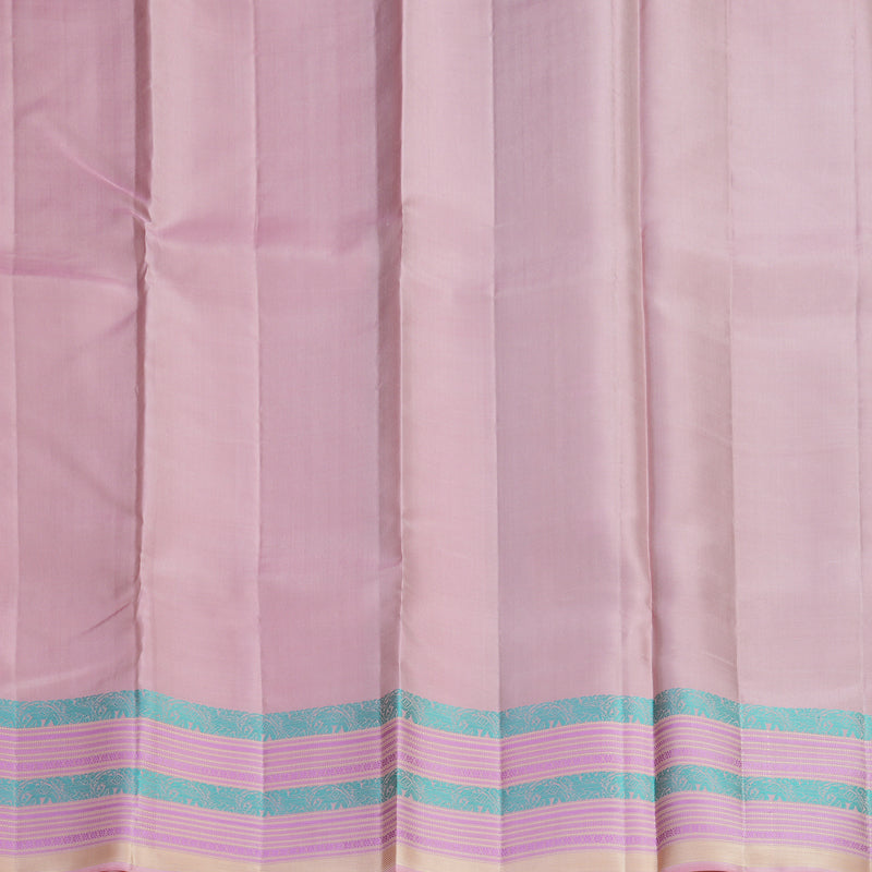 Hayagrivas Handloom Pista Green Kanjivaram Silk Saree with Baby Pink Border SSKBF149H11-8