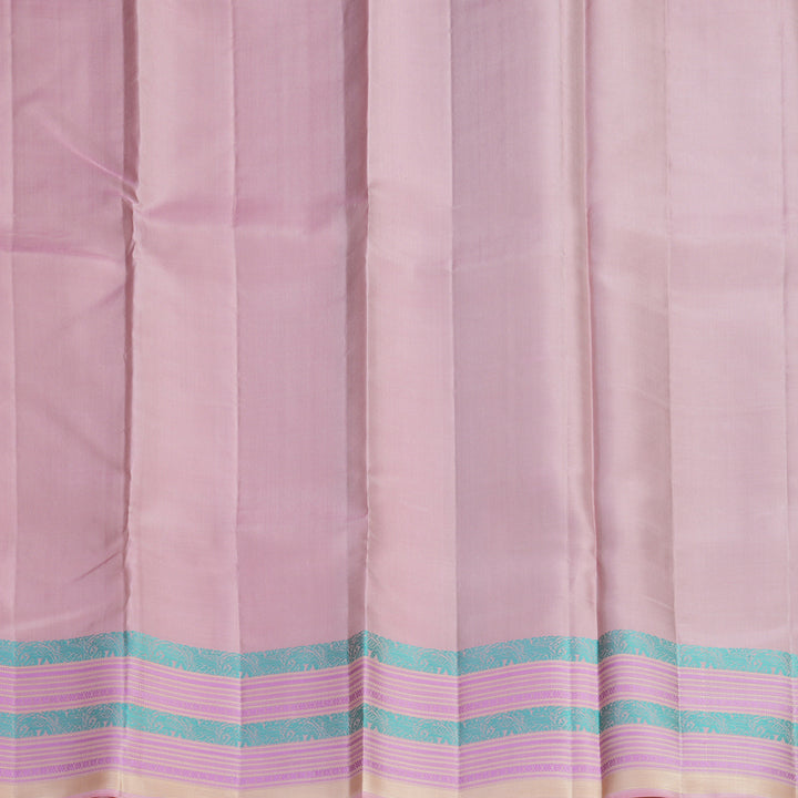 Hayagrivas Handloom Pista Green Kanjivaram Silk Saree with Baby Pink Border SSKBF149H11-8