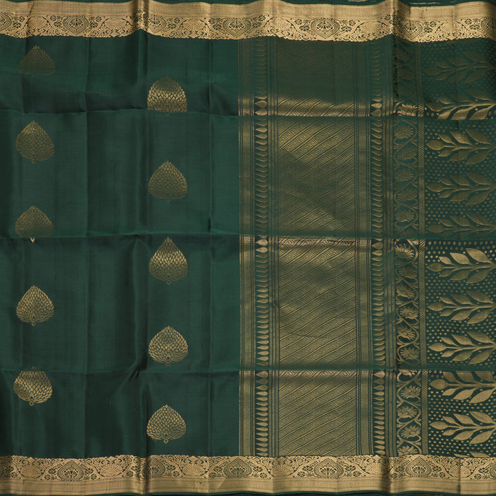Hayagrivas Bottle Green Handloom Soft Silk Saree SSKBF149H12-1