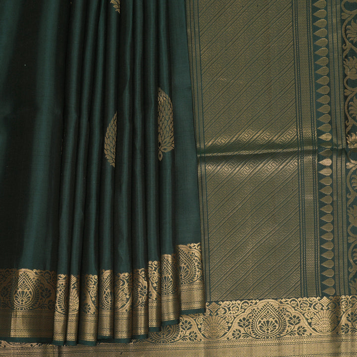 Hayagrivas Bottle Green Handloom Soft Silk Saree SSKBF149H12-1