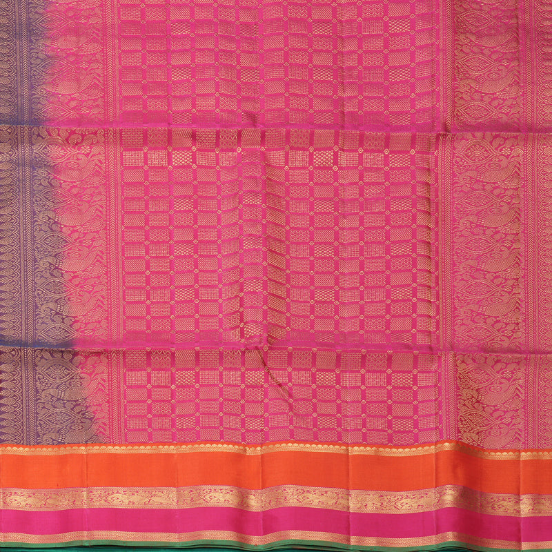 Hayagrivas Navy Blue Handloom Soft Silk Saree SSKBF149H16-2