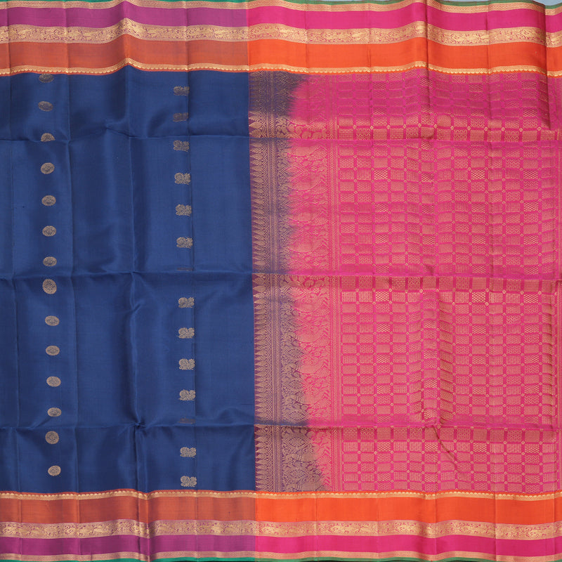 Hayagrivas Navy Blue Handloom Soft Silk Saree SSKBF149H16-2