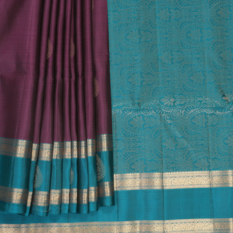 Hayagrivas Purple Handloom Soft Silk Saree SSKBF149H2-2