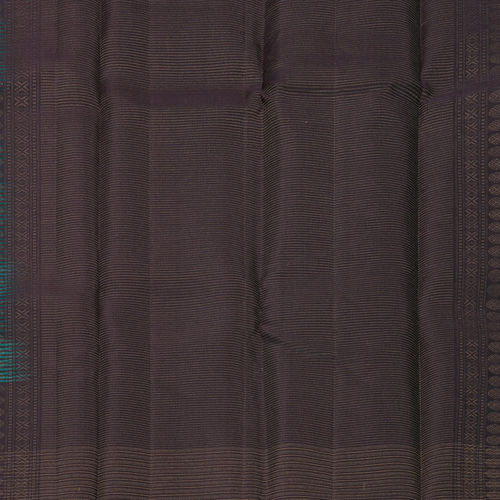 Hayagrivas Ramar Green &amp; Plum Purple Checks Handloom Soft Silk Saree SSKBF149H5-3