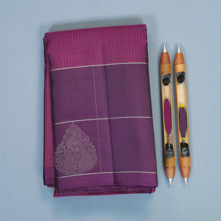 Hayagrivas Magenta Handloom Soft Silk Saree SSKBF149H6-1
