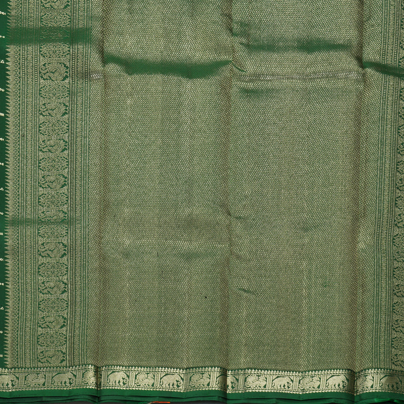 Hayagrivas Handloom Bottle Green Kanjivaram Silk Saree SSKBF149H9-2