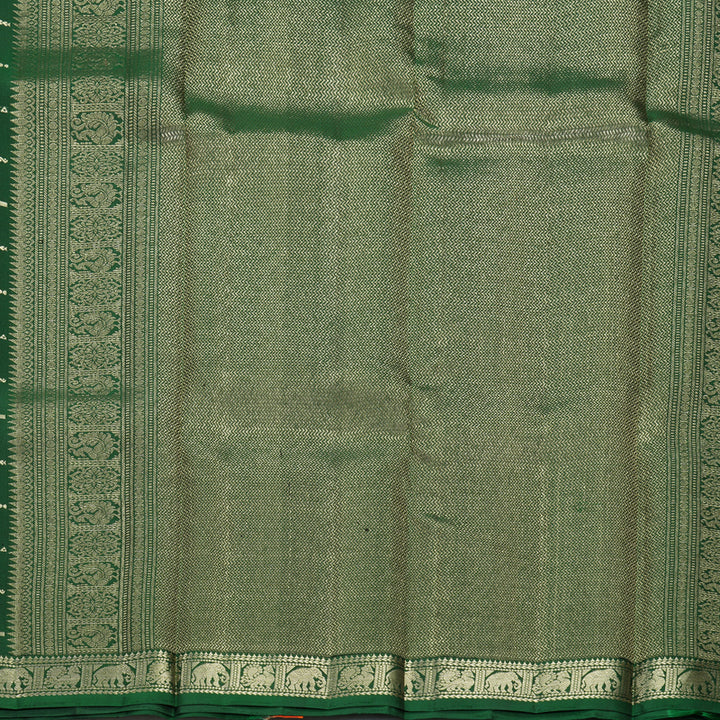 Hayagrivas Handloom Bottle Green Kanjivaram Silk Saree SSKBF149H9-2