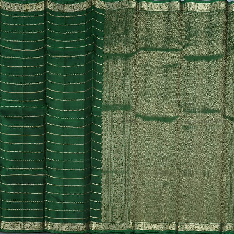 Hayagrivas Handloom Bottle Green Kanjivaram Silk Saree SSKBF149H9-2