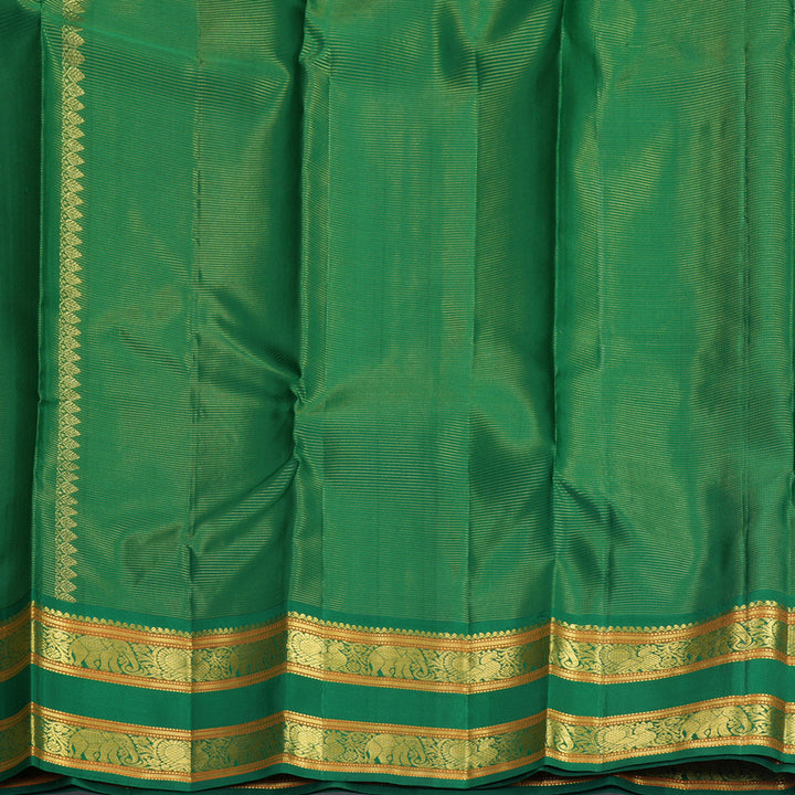 Hayagrivas Handloom Pink Kanjivaram Silk Saree with Green Border SSKBF154H4-1