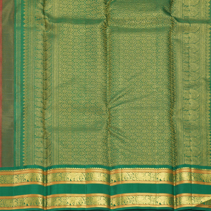 Hayagrivas Handloom Pink Kanjivaram Silk Saree with Green Border SSKBF154H4-1