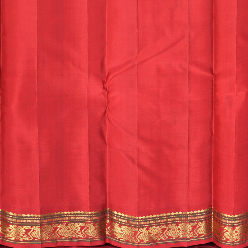 Hayagrivas Handloom Black Kanjivaram Silk Saree with Red Border SSKBF154H8-1