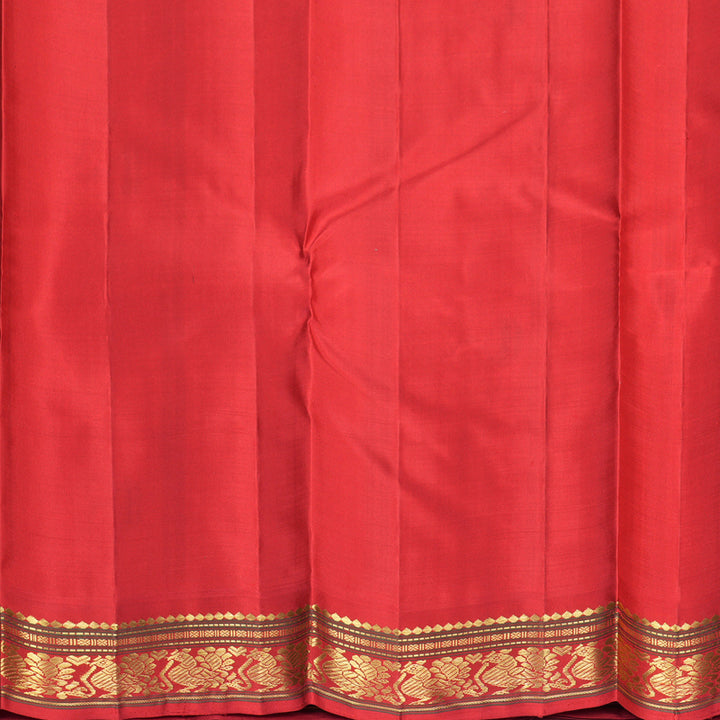 Hayagrivas Handloom Black Kanjivaram Silk Saree with Red Border SSKBF154H8-1