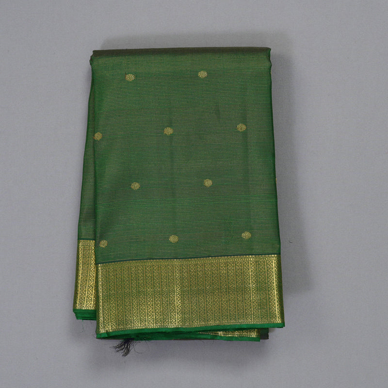 Hayagrivas Handloom Bottle Green Kanjivaram Silk Saree SSKBF20D1-1