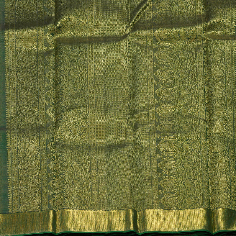 Hayagrivas Handloom Bottle Green Kanjivaram Silk Saree SSKBF20D1-1
