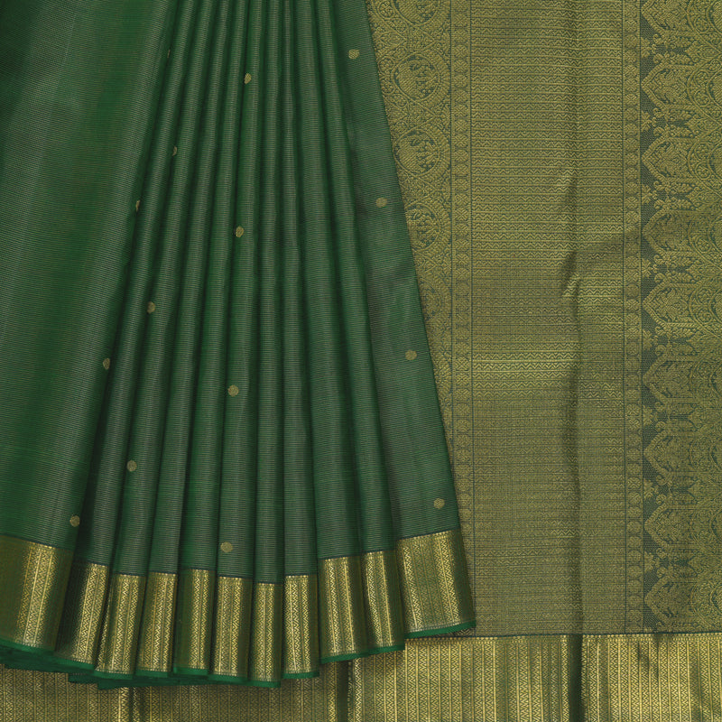 Hayagrivas Handloom Bottle Green Kanjivaram Silk Saree SSKBF20D1-1