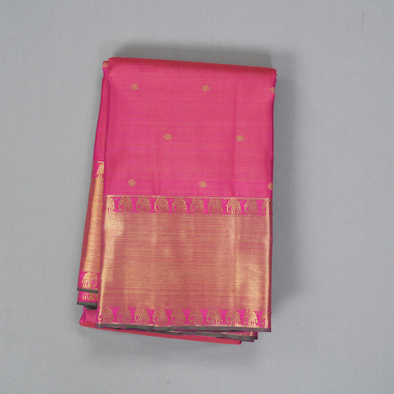 Hayagrivas Handloom Pink Kanjivaram Silk Saree SSKBF24D1-1