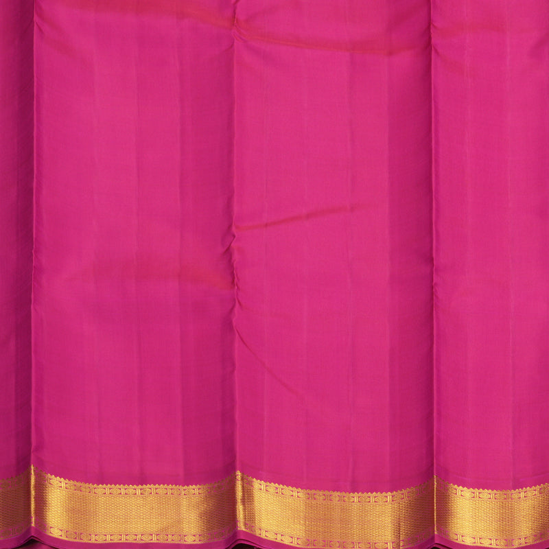 Hayagrivas Handloom Mustard Yellow Kanjivaram Silk Saree with Pink Border SSKBF29D2-2