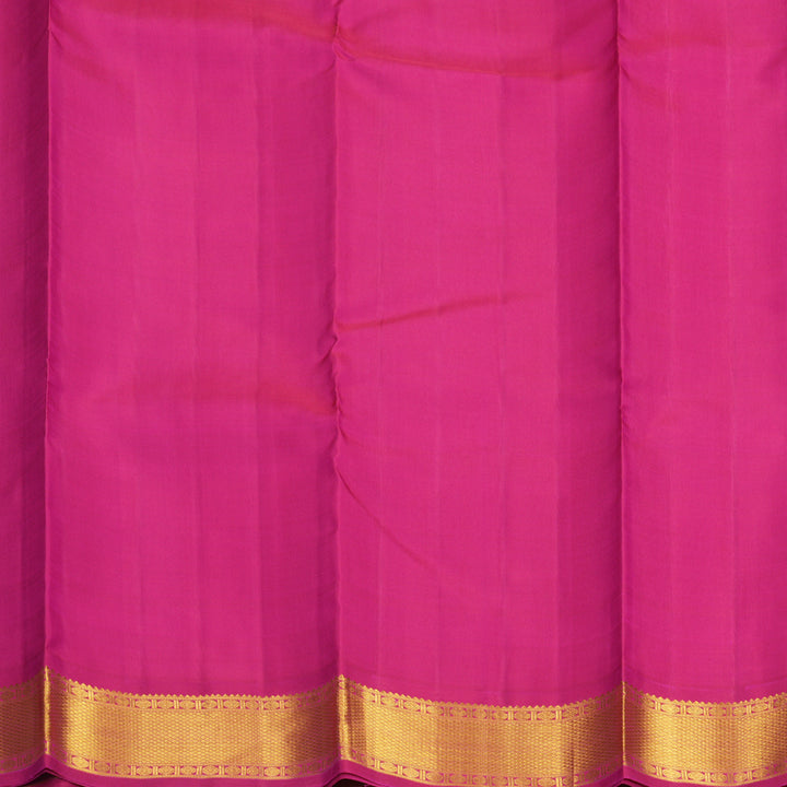 Hayagrivas Handloom Mustard Yellow Kanjivaram Silk Saree with Pink Border SSKBF29D2-2
