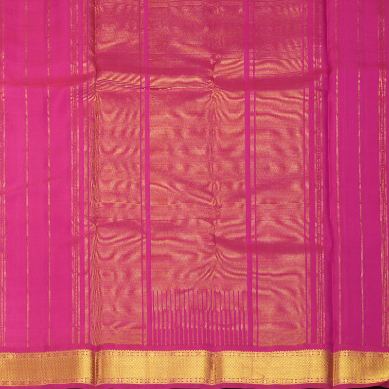 Hayagrivas Handloom Mustard Yellow Kanjivaram Silk Saree with Pink Border SSKBF29D2-2