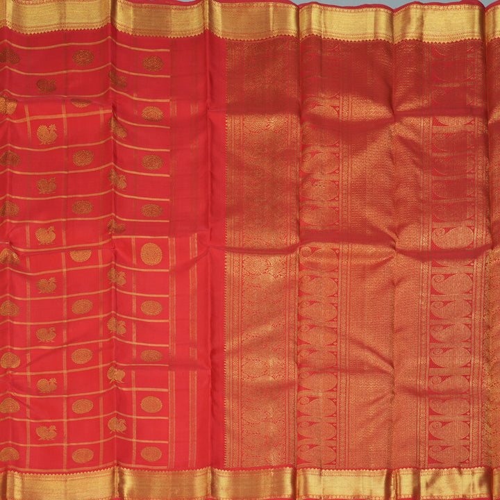 Hayagrivas Handloom Red Kanjivaram Silk Saree SSKBF39D1-1