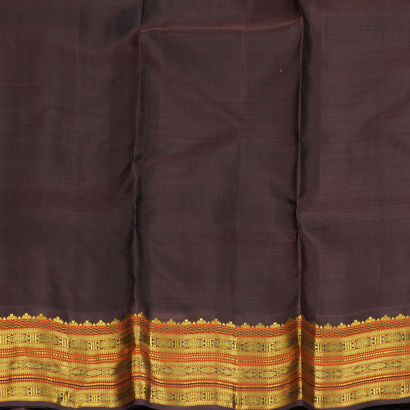 Hayagrivas Handloom Pista Green Kanjivaram Silk Saree with Dark Brown Border SSKBF39D3-1