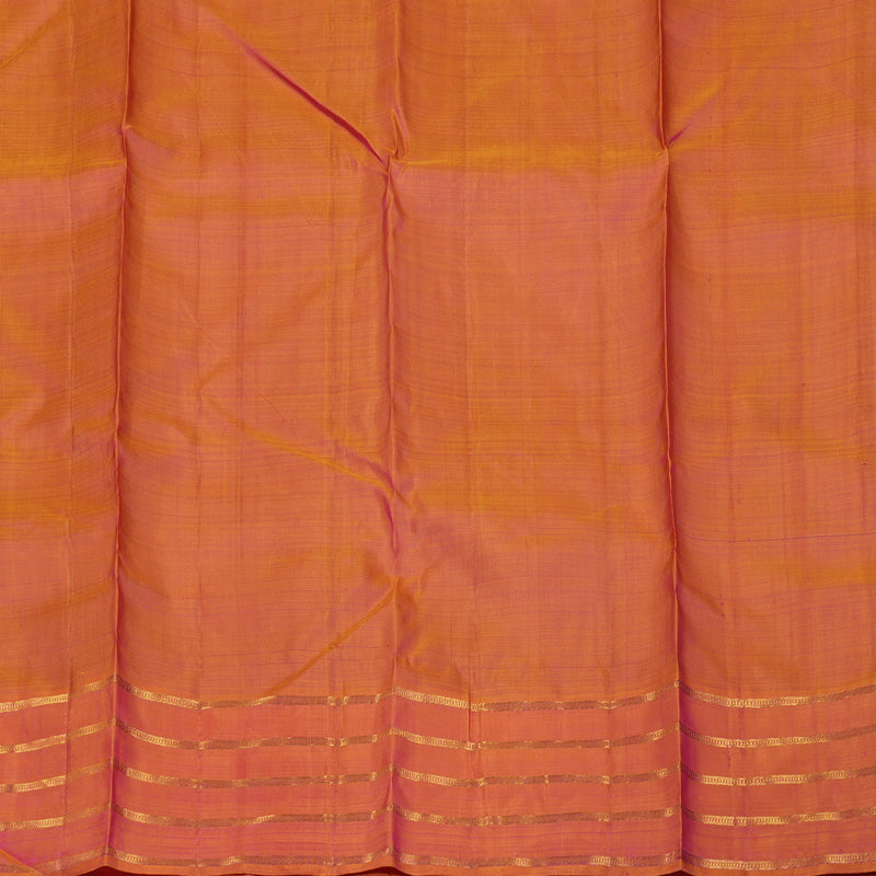 Hayagrivas Handloom Purple Kanjivaram Silk Saree with Orangish-Pink Border SSKBF40D1-2