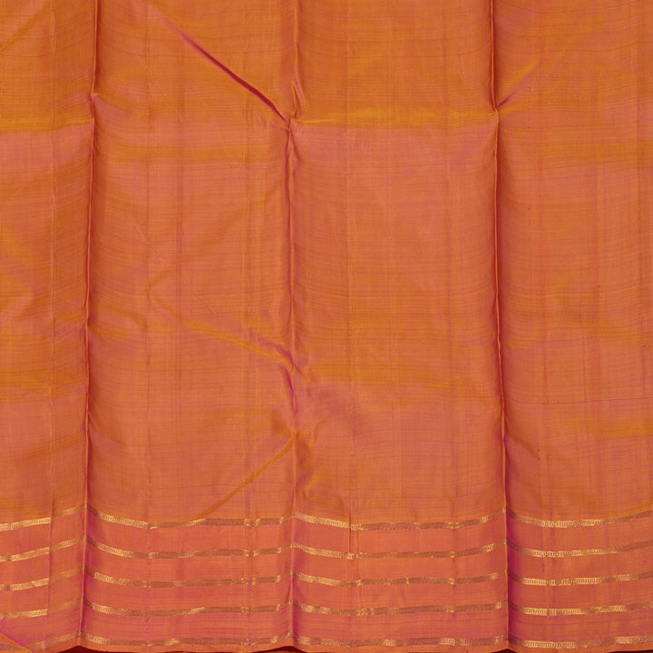 Hayagrivas Handloom Purple Kanjivaram Silk Saree with Orangish-Pink Border SSKBF40D1-2