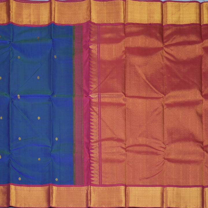 Hayagrivas Handloom Mayilkazhuthu Kanjivaram Silk Saree with Dark Pink Border SSKBF43D9-1