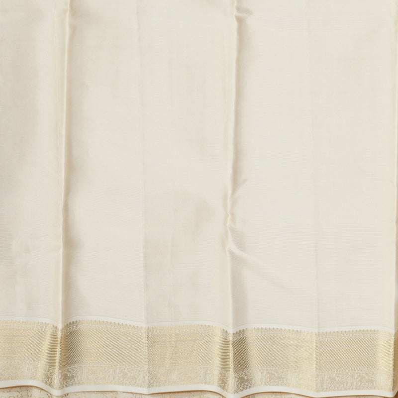 Hayagrivas Handloom Half-White Kanjivaram Silk Saree SSKBF47D7-2