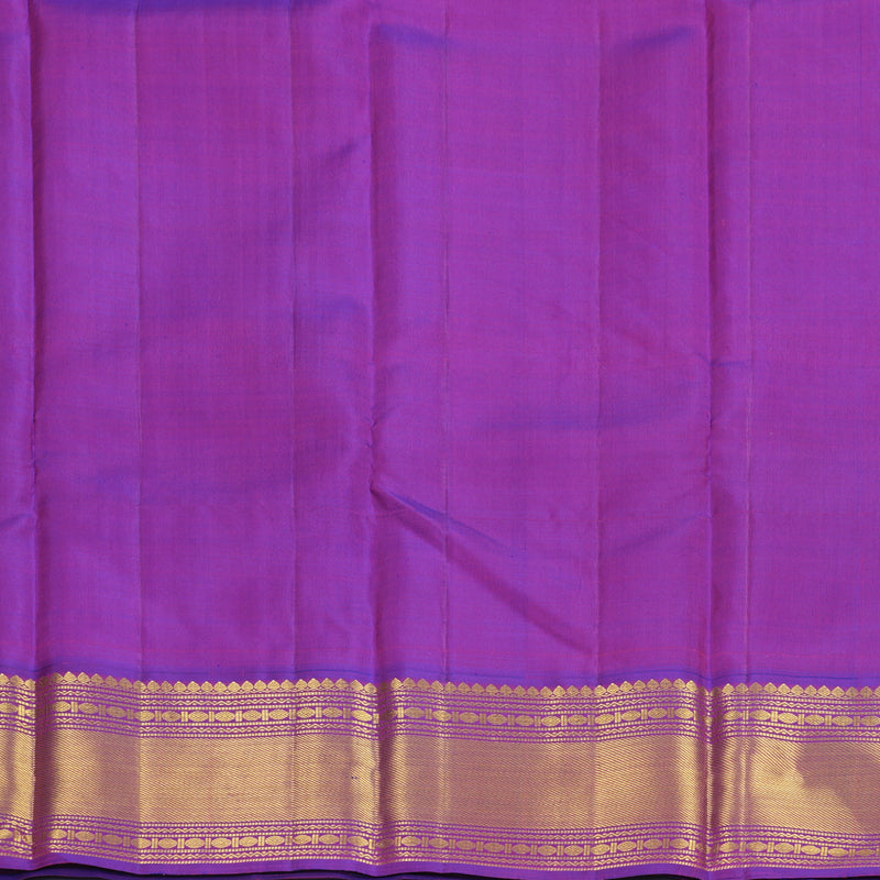 Hayagrivas Handloom Bright Teal Kanjivaram Silk Saree with Purple Border SSKBF50E9-1