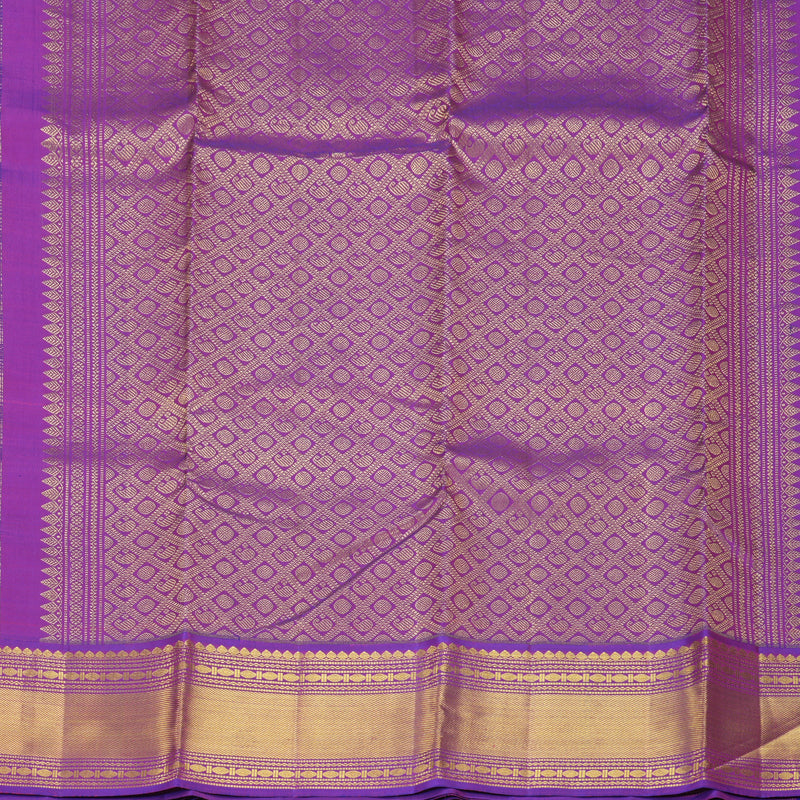 Hayagrivas Handloom Bright Teal Kanjivaram Silk Saree with Purple Border SSKBF50E9-1