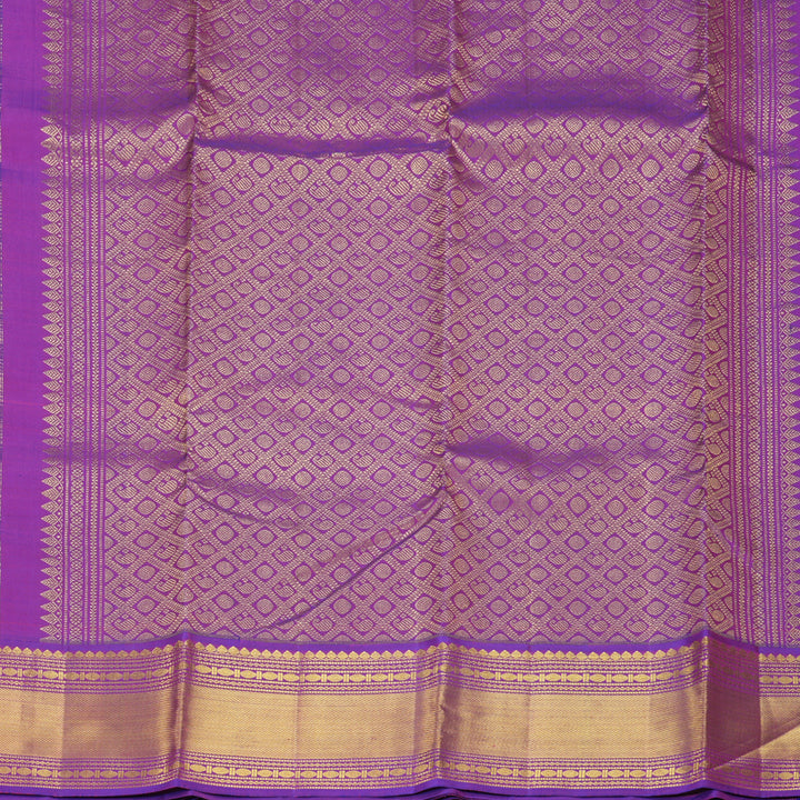 Hayagrivas Handloom Bright Teal Kanjivaram Silk Saree with Purple Border SSKBF50E9-1