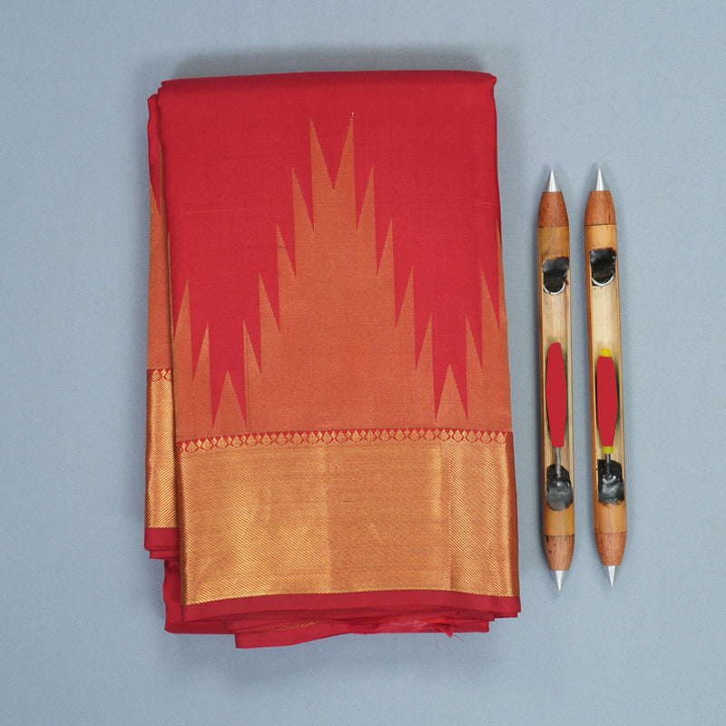 Hayagrivas Handloom Red Kanjivaram Silk Saree SSKBF57E3-1