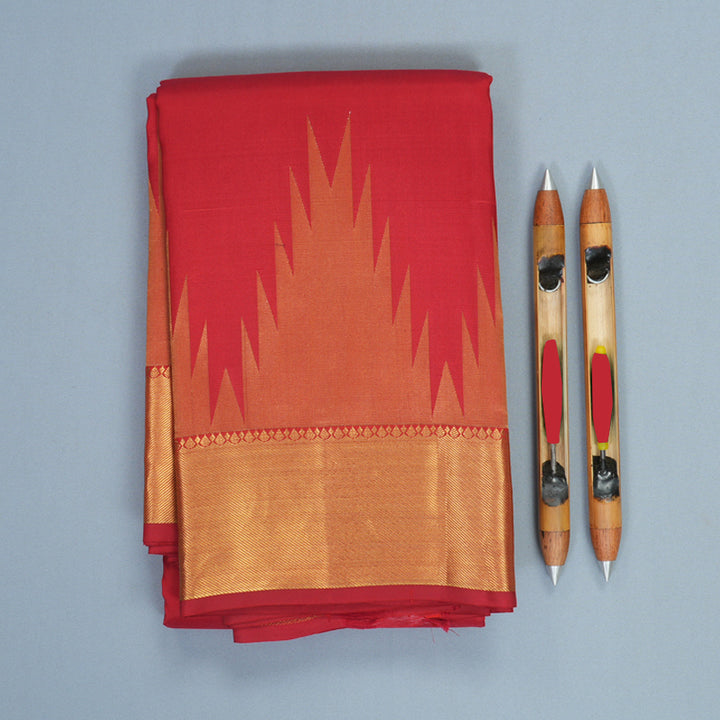 Hayagrivas Handloom Red Kanjivaram Silk Saree SSKBF57E3-1